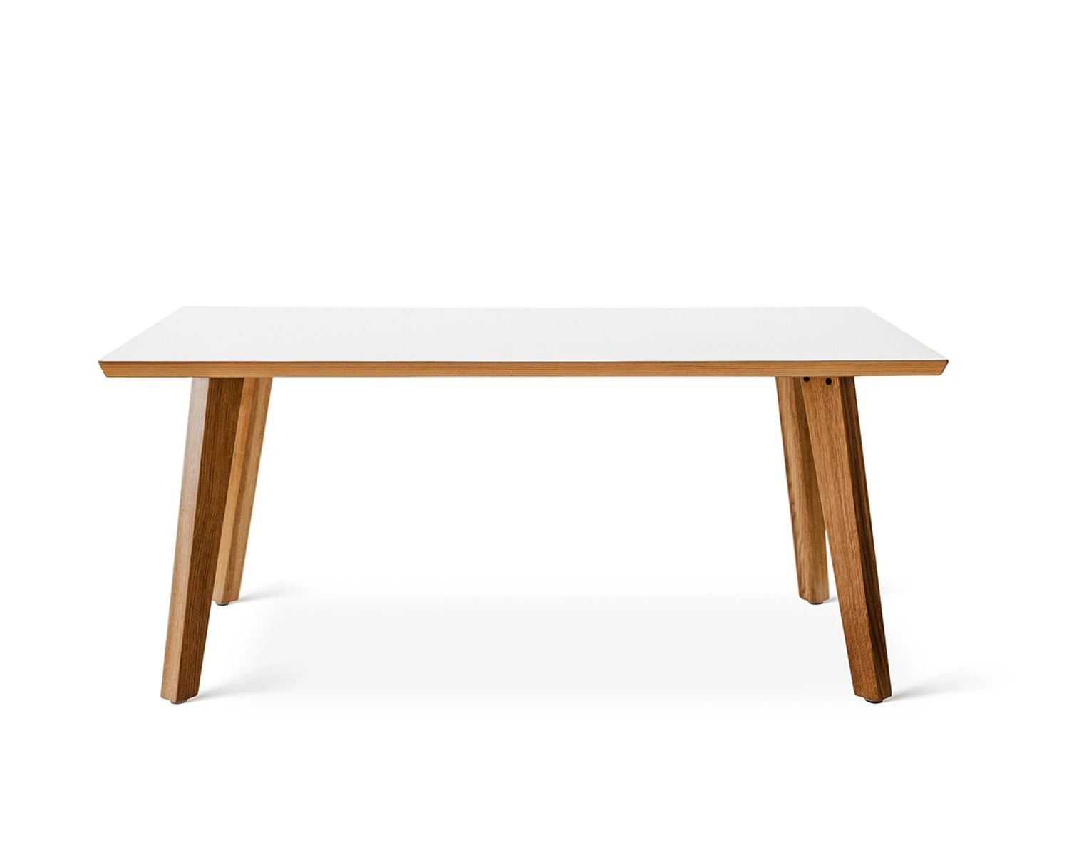 Coffee rectangular oak white 120 - stolik kawowy prostokątny z dębowymi nogami - Nowoczesny prostokątny stolik kawowy | RetroCegła