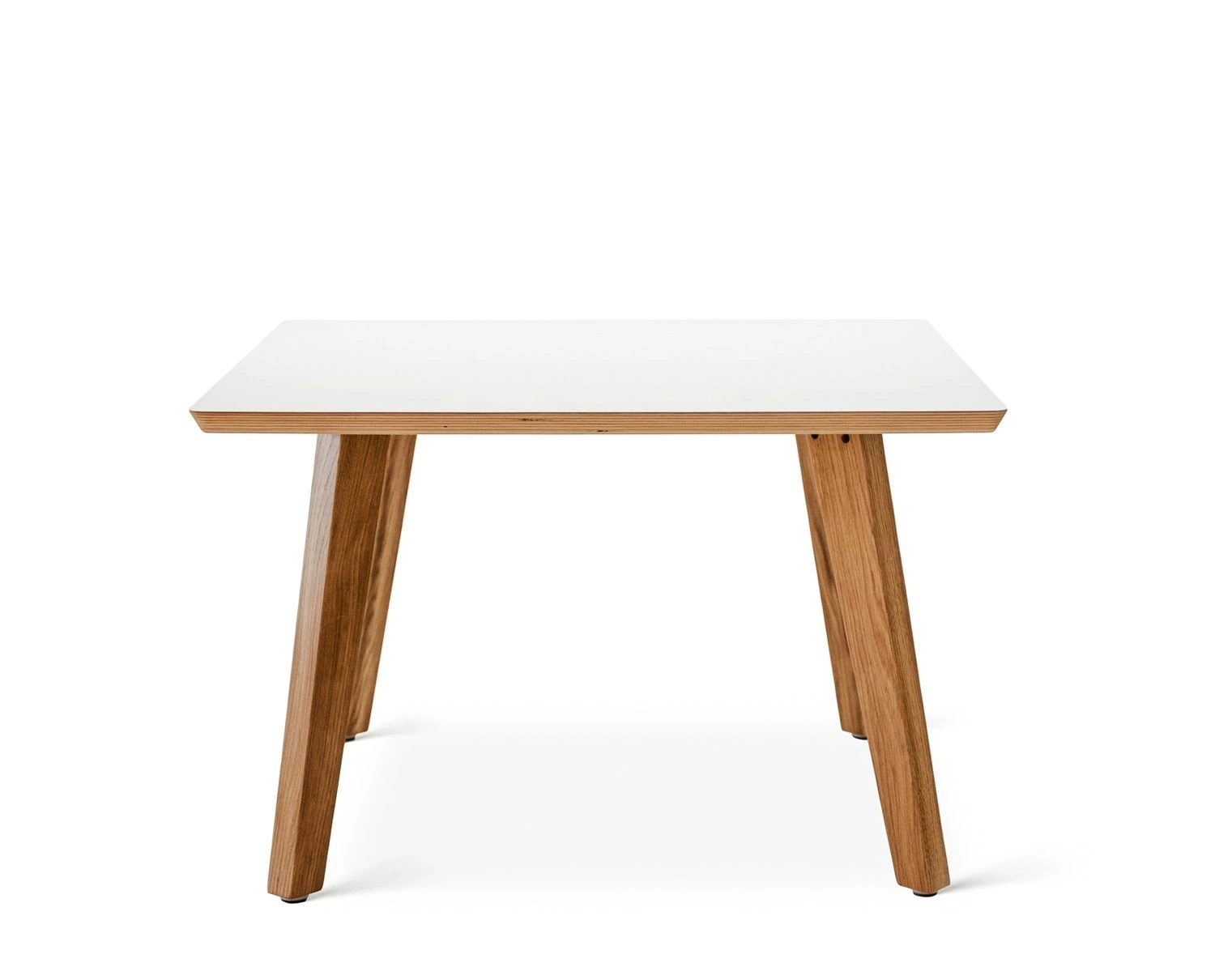 Coffee square oak white 80 - stolik kawowy kwadratowy z dębowymi nogami - kwadratowy stolik kawowy na dębowych nogach | RetroCegła