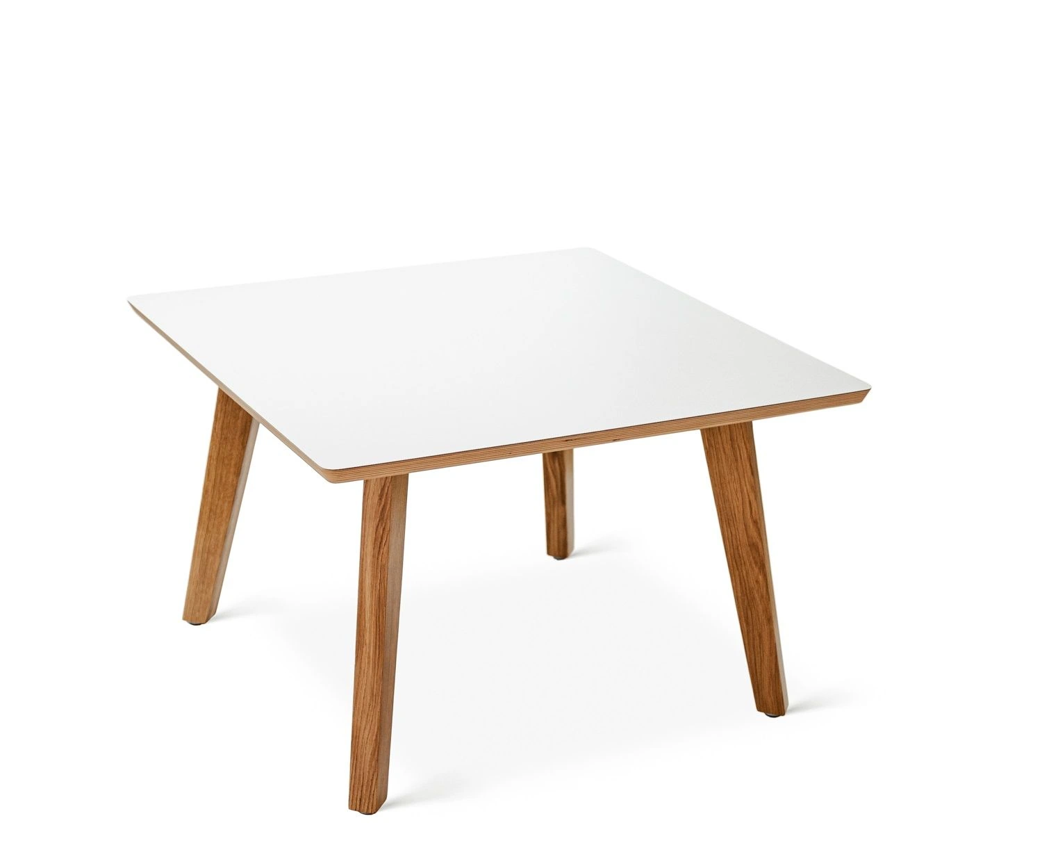Coffee square oak white 80 - stolik kawowy kwadratowy z dębowymi nogami - kwadratowy stolik kawowy na dębowych nogach | RetroCegła