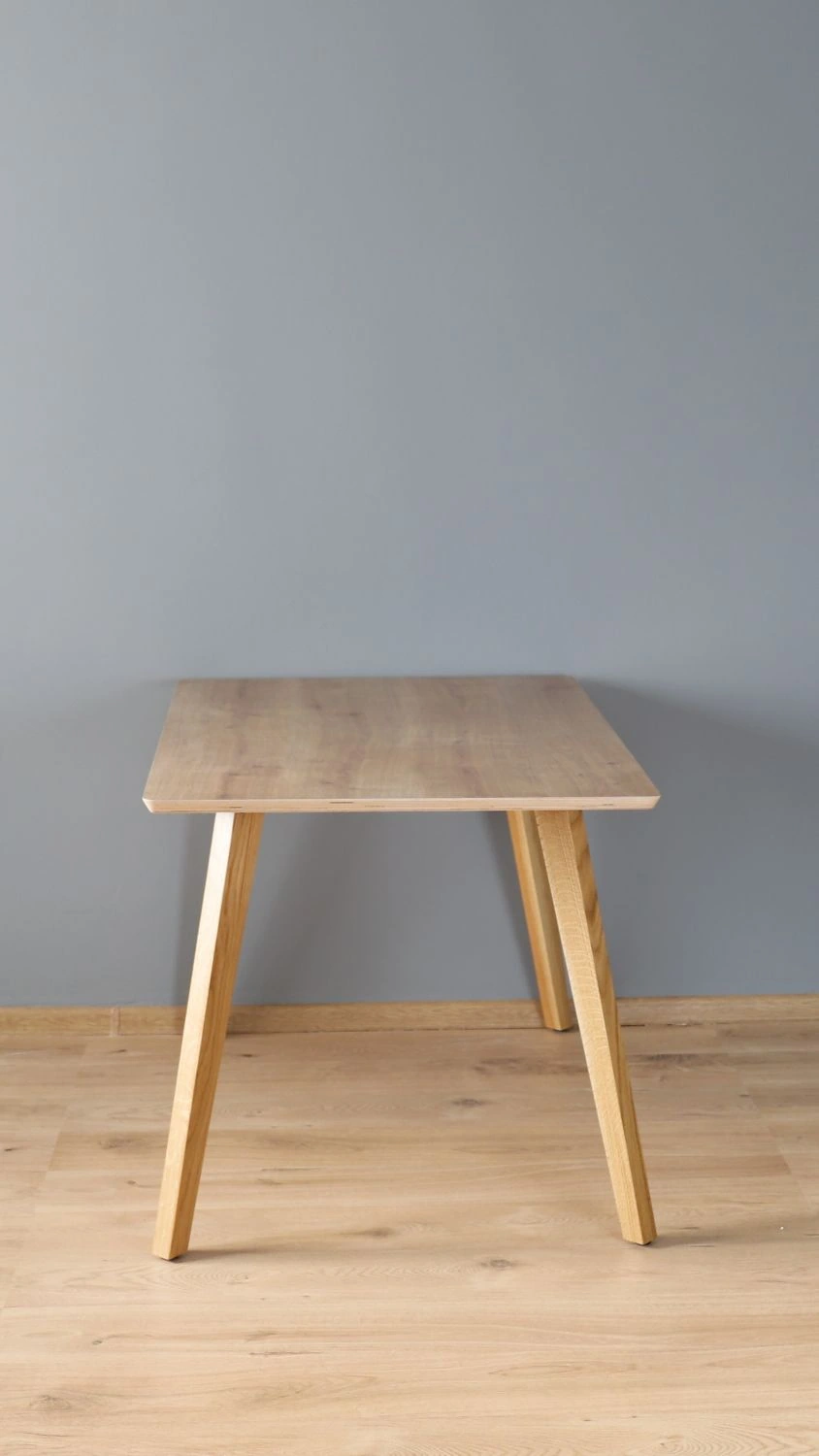 Dining rectangular oak multi 120 - stół prostokątny 120 cm z dębowymi nogami - Stół drewniany dębowy do kuchni jadalni | RetroCegła