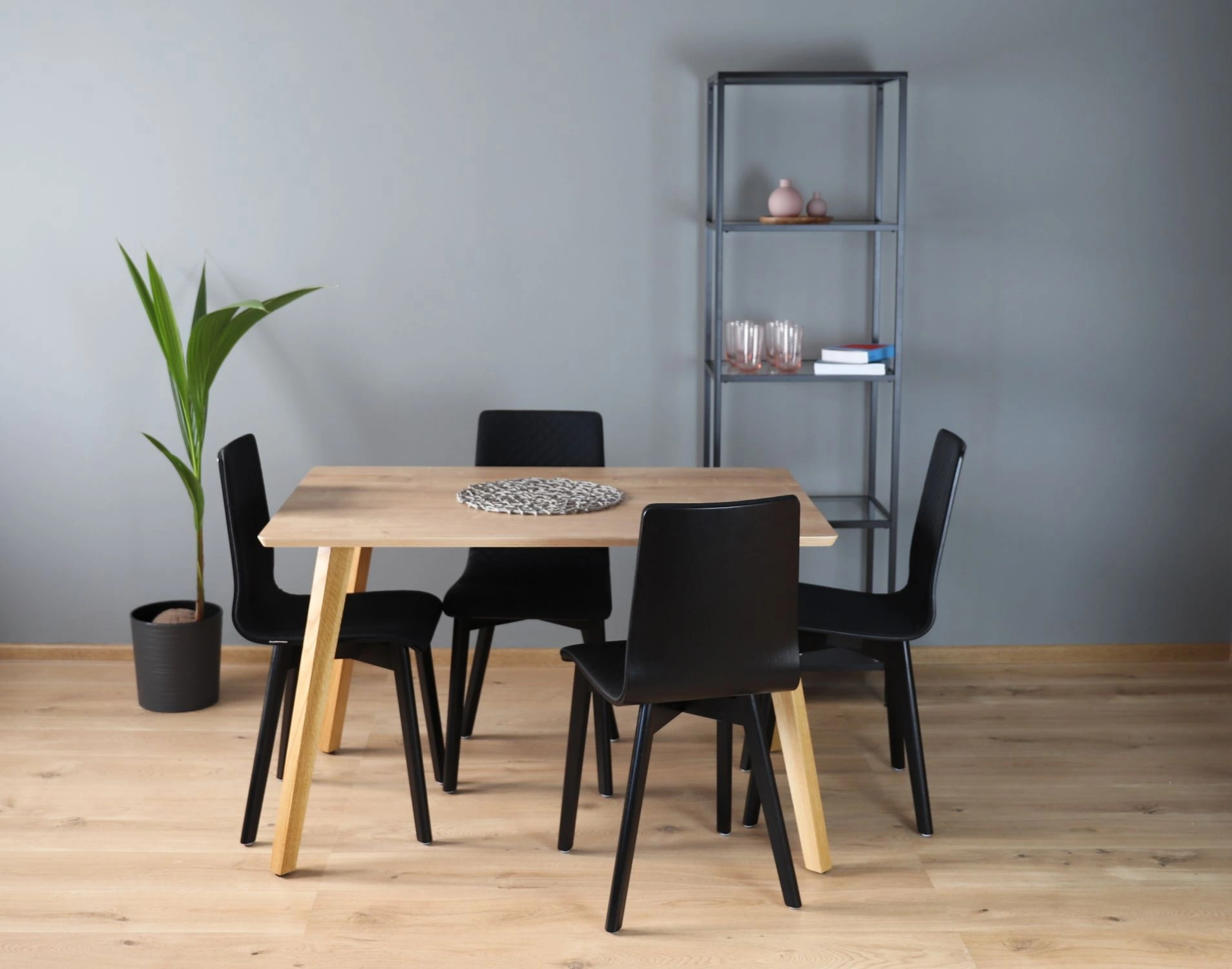 Dining rectangular oak multi 120 - stół prostokątny 120 cm z dębowymi nogami - StStół drewniany dębowy do kuchni jadalni ół Lamonowany Prostokątny Dębowy | RetroCegła