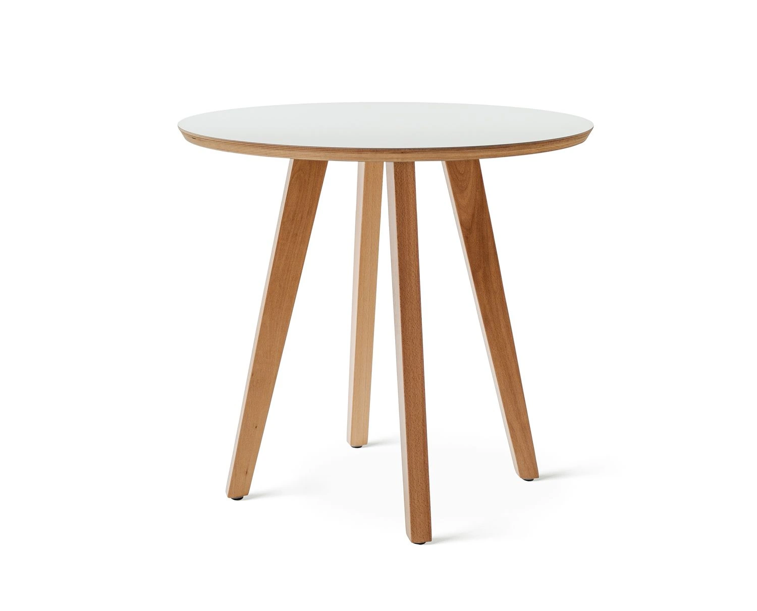 Dining round beech 80 - stół okrągły 80 cm z drewnianymi nogami - Stół Laminowany Okrągły Bukowe Nogi | RetroCegła