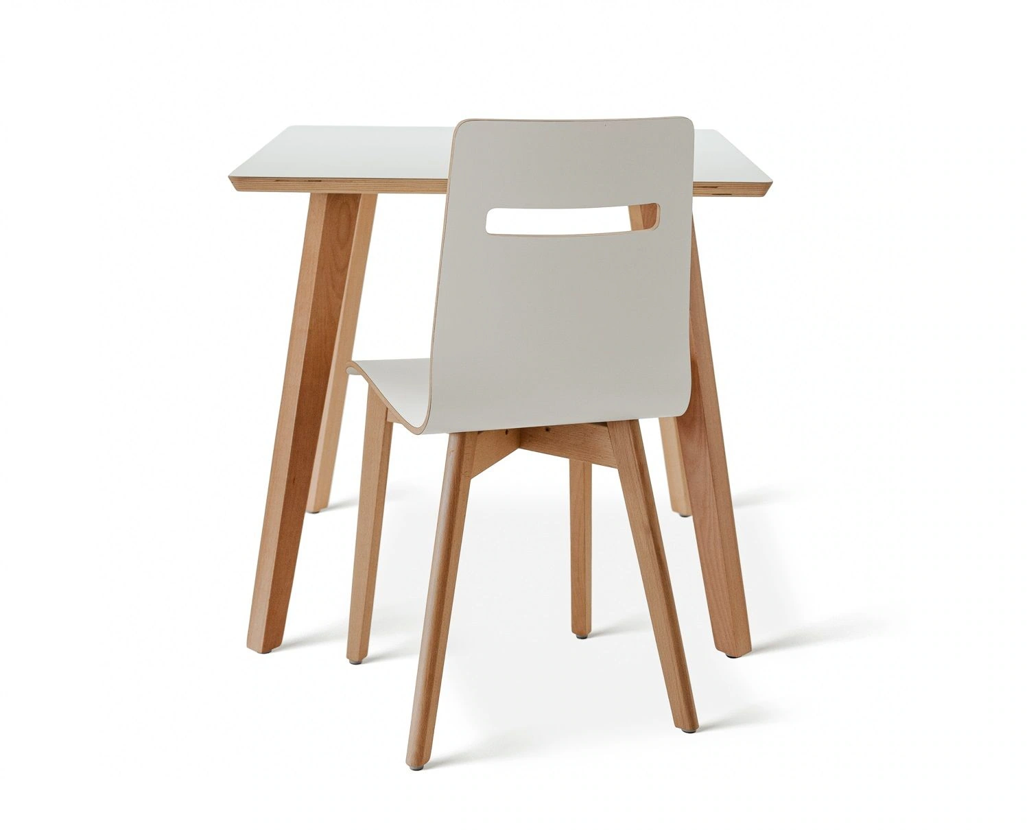 Dining square beech white 80 - stół kwadratowy 80 cm z bukowymi nogami - kwadratowy stół na bukowych nogach | RetroCegła