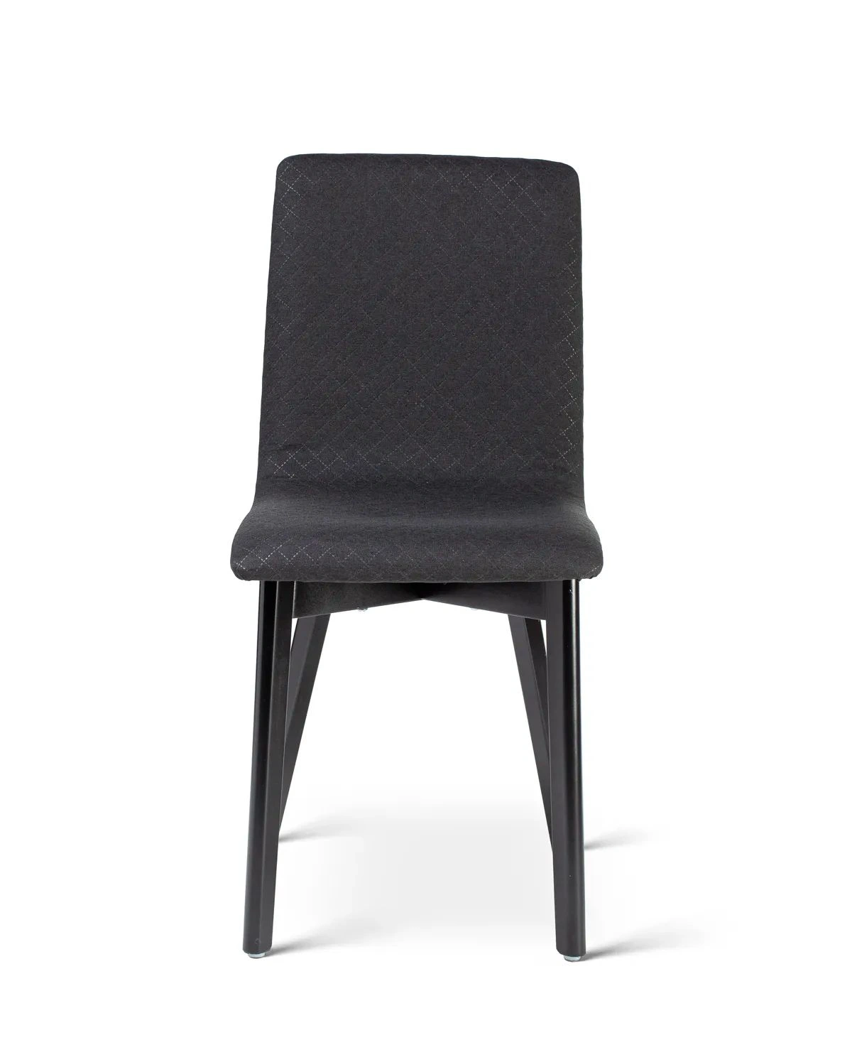 Grim black quilt - krzesło tapicerowane pikowane z czarną ramą - Krzesło do salonu drewniane bukowe czarne tapicerowane GRIM Deltachairs | RetroCegła
