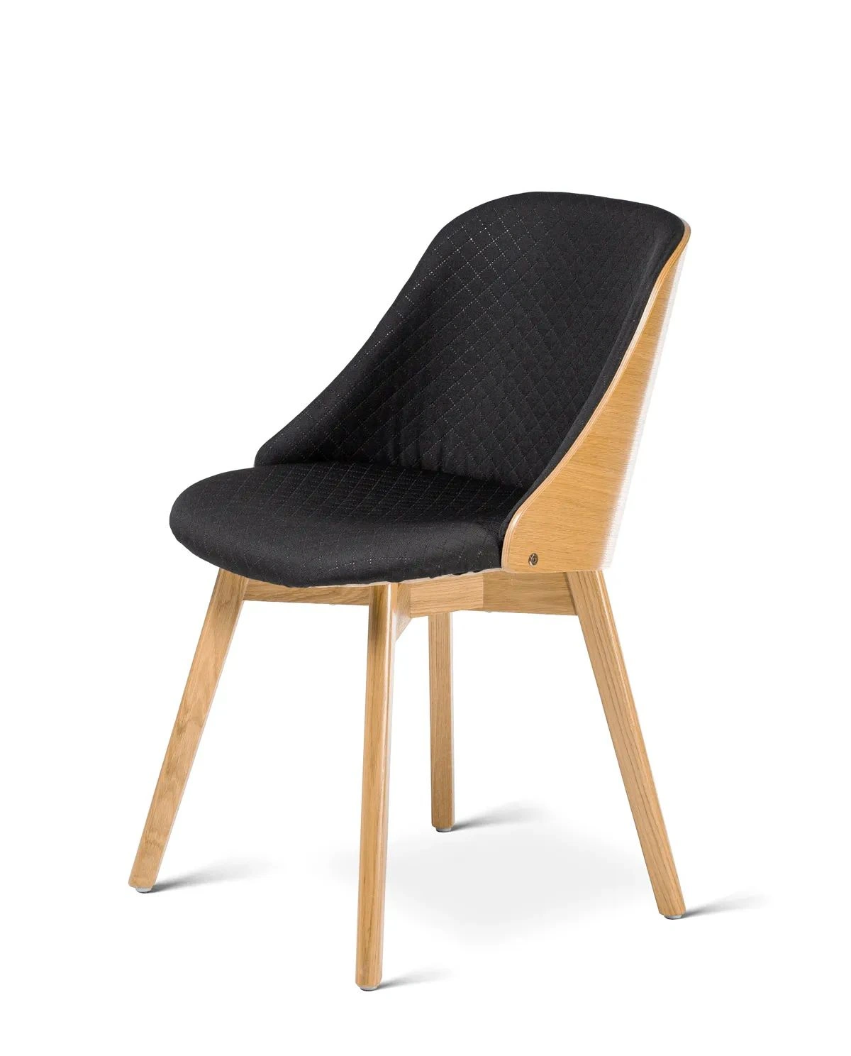 Lord oak lounge quilt - krzesło fotelowe tapicerowane pikowane - Krzesło do salonu jadalni fotelowe dębowe czarne Deltachairs | RetroCegła