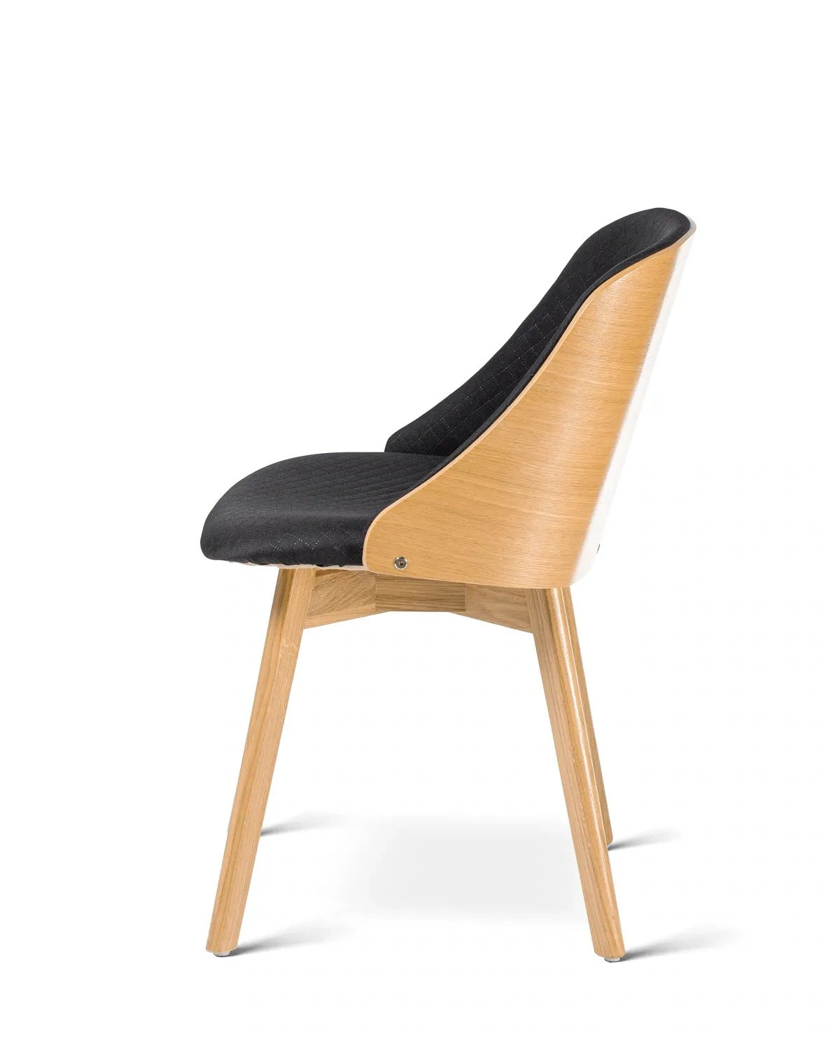 Lord oak lounge quilt - krzesło fotelowe tapicerowane pikowane - Krzesło do salonu jadalni fotelowe dębowe czarne Deltachairs | RetroCegła