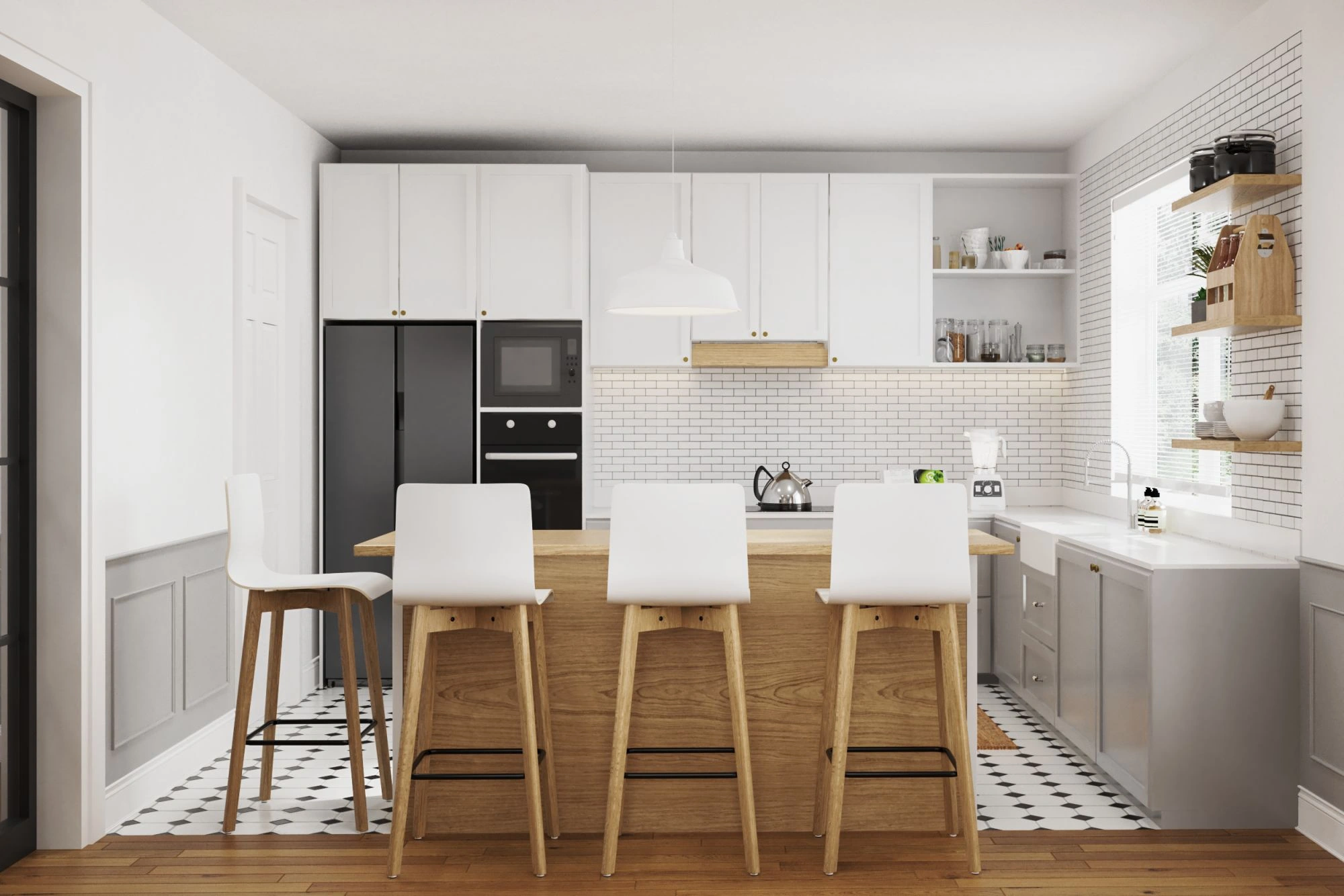 Luka beech h73 white - hoker drewniany 73 cm z białym siedziskiem - Hoker krzesło barowe drewniane białe niskie wysokość 73 cm Luka W | RetroCegła