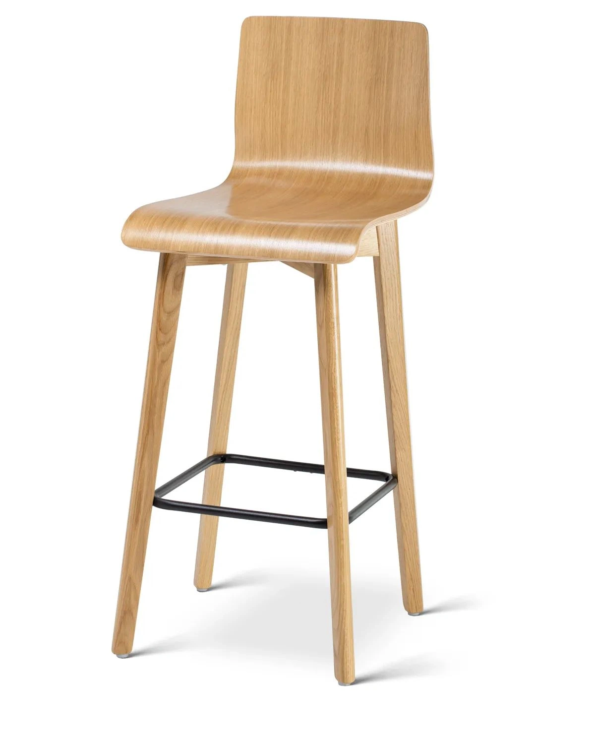 Luka oak h73 natural - hoker dębowy 73 cm bez tapicerki - Krzesło barowe hoker do kuchni dębowe wysokość 73cm Luka | RetroCegła