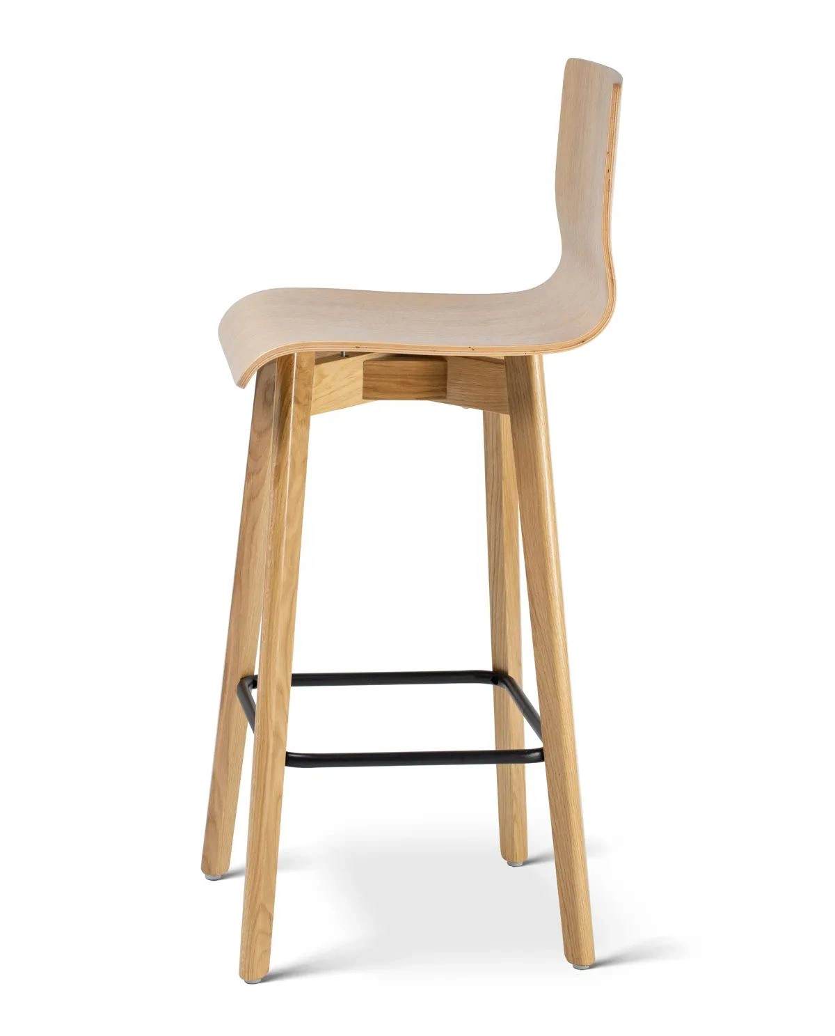 Luka oak h73 natural - hoker dębowy 73 cm bez tapicerki - Krzesło barowe hoker do kuchni dębowe wysokość 73cm Luka | RetroCegła