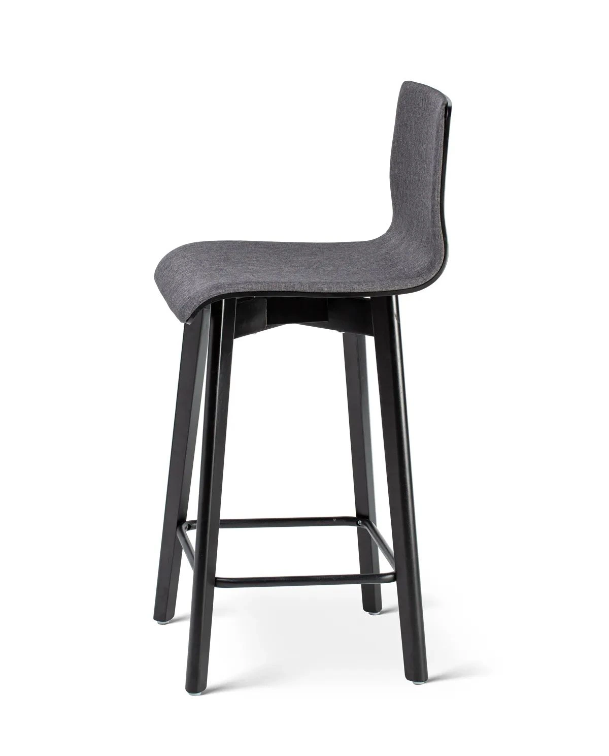 Luka softbeech h65 black graphite - hoker tapicerowany 65 cm z gładką tkaniną - Hoker Luka soft czarno-grafitowy 65cm | RetroCegła