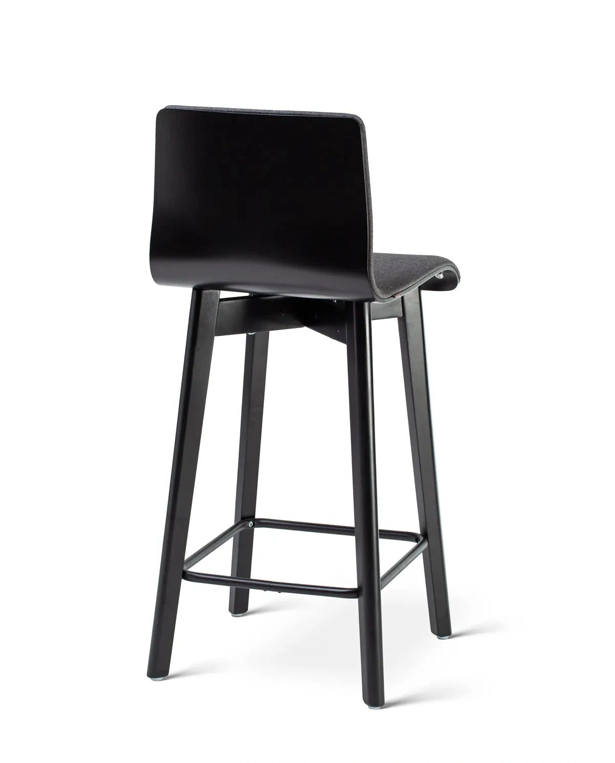 Luka softbeech h65 black graphite - hoker tapicerowany 65 cm z gładką tkaniną - Hoker Luka soft czarno-grafitowy 65cm | RetroCegła