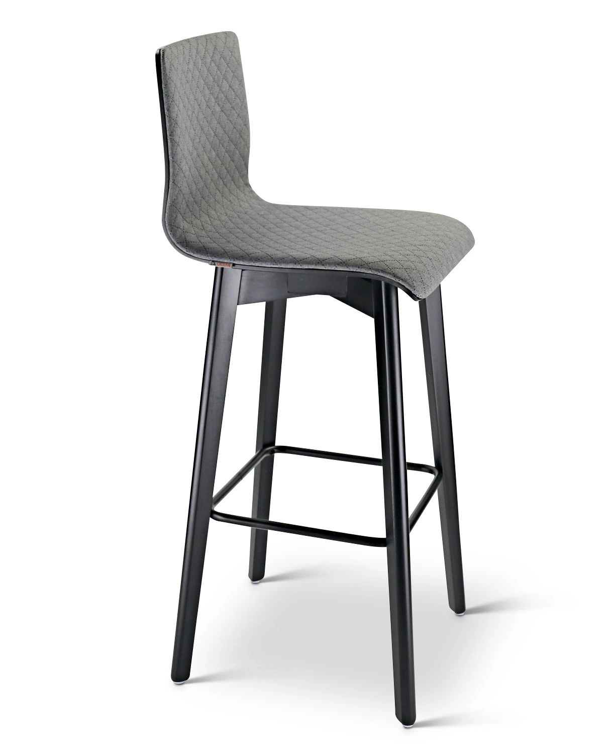 Luka softbeech h73 light grey - hoker tapicerowany 73 cm z jasnoszarą tkaniną - Hoker Luka soft czarny tapicerowany szara tkanina | RetroCegła