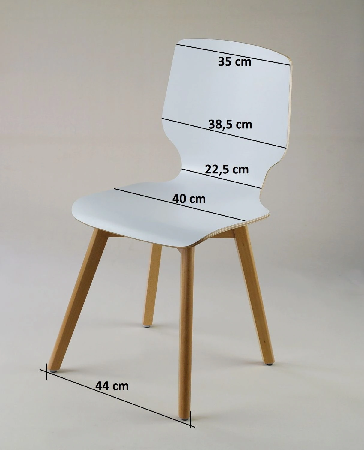 Mak white beech - krzesło laminowane z bukową ramą - krzesło MAK laminowane bukowa rama | RetroCegła