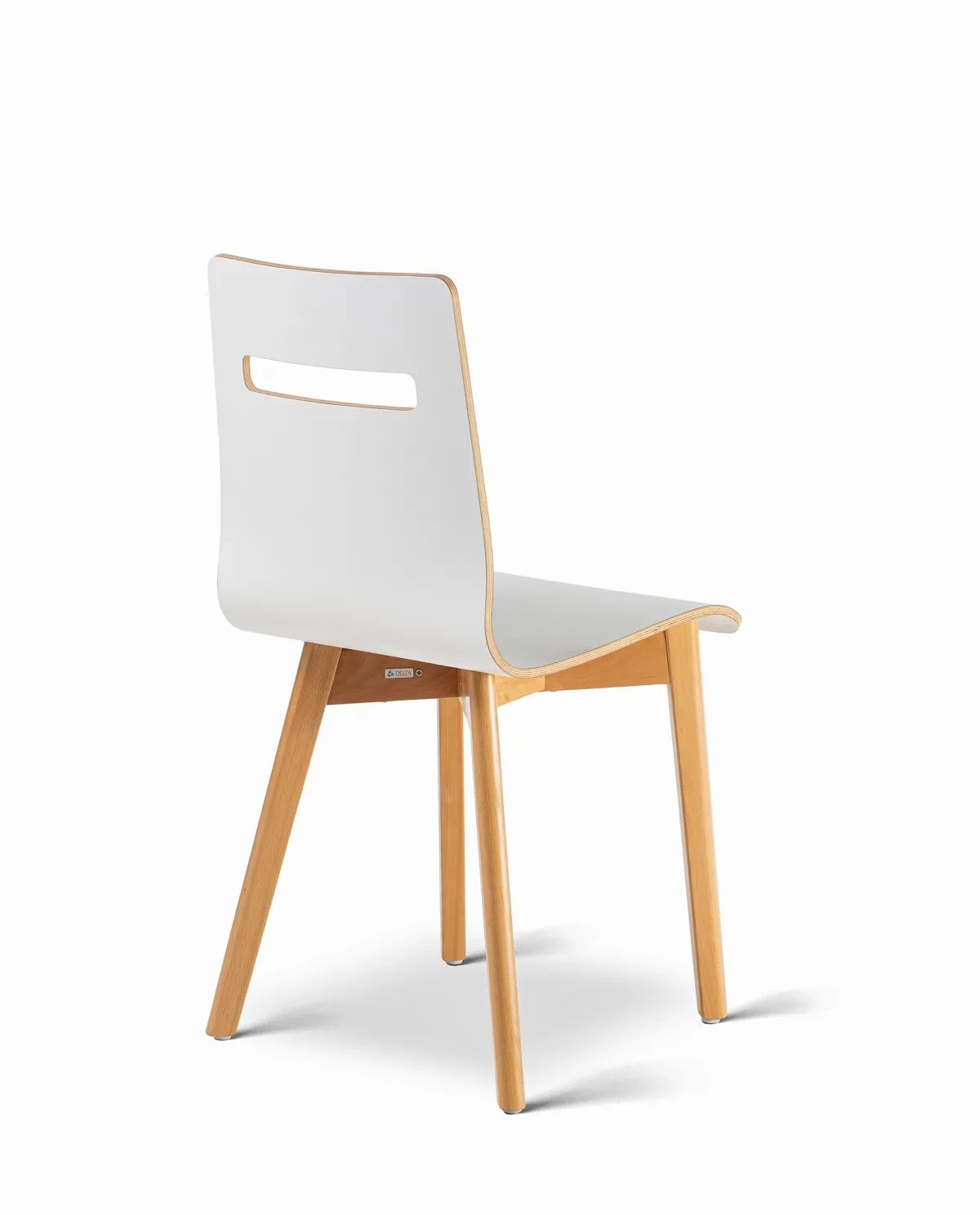 Mia white beech - krzesło laminowane białe z bukową ramą - Krzesło do kuchni drewniane laminowane MIA W | RetroCegła