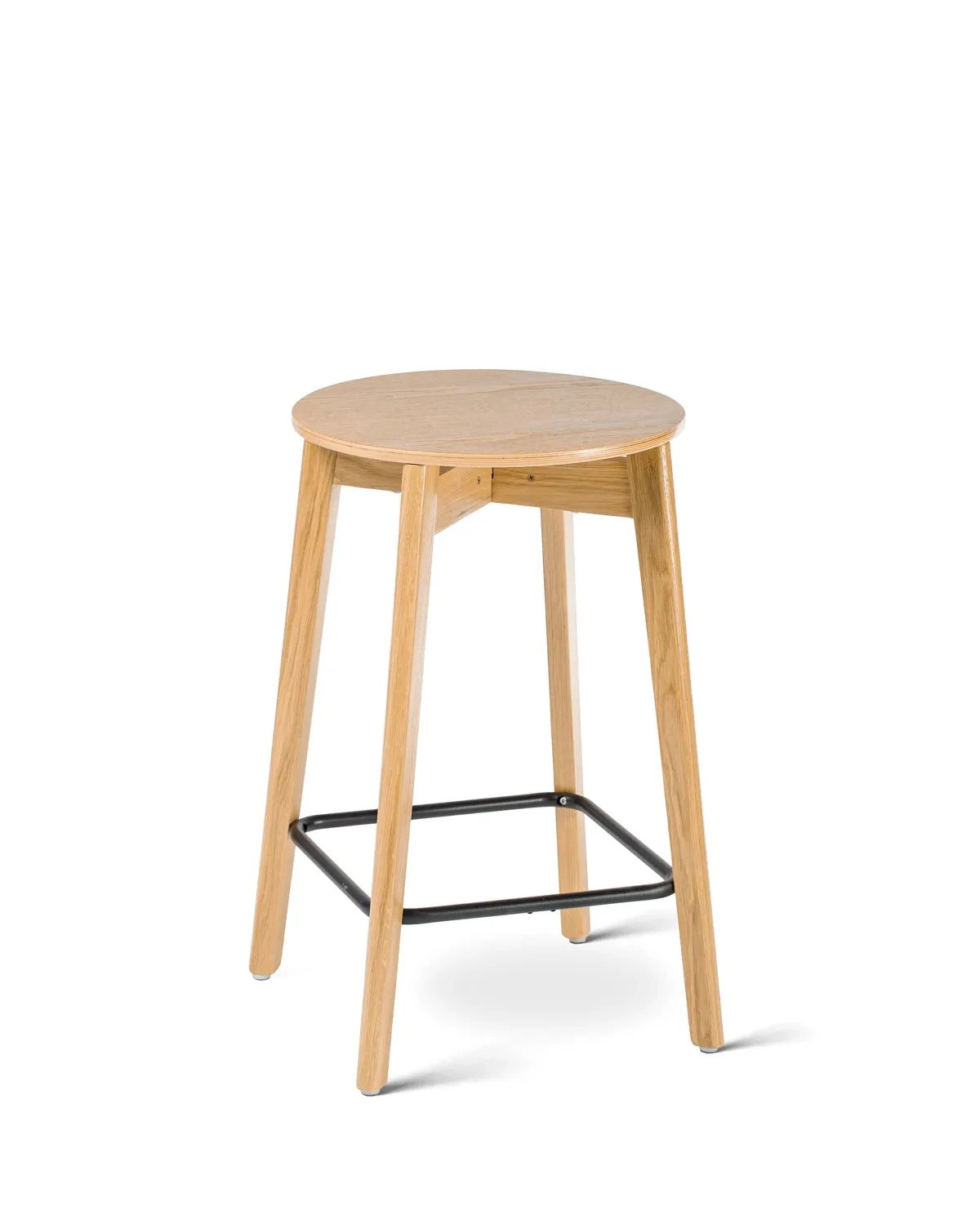 Natural stool oak h65 - taboret hoker dębowy bez oparcia